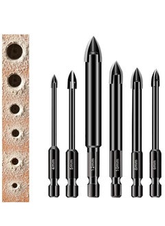 Y&D Drill Bit Set, Efficient Universal Tools Multifunctional Triangle Hard Triangular Cross Alloy Set for Glass, Plastic, Tile, Wood, Concrete, Tip (6 Pieces)  - Image 1