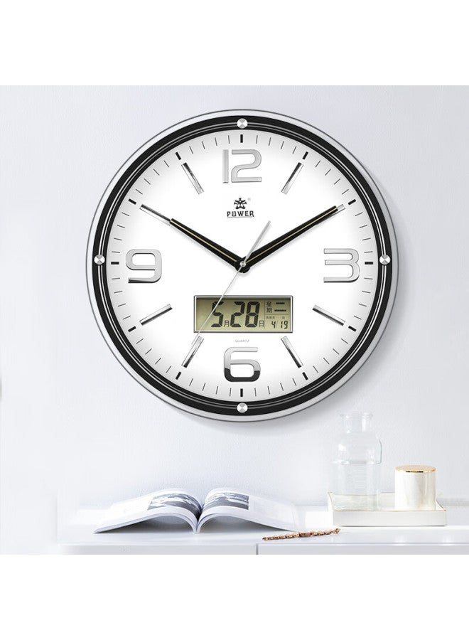 Power Clock New Model Ba Luminous Wall Clock, Living Room Calendar, Quiet Wall-mounted Quartz Clock (diameter 44cm) - Image 1