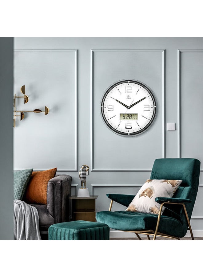 Power Clock New Model Ba Luminous Wall Clock, Living Room Calendar, Quiet Wall-mounted Quartz Clock (diameter 44cm) - Image 5