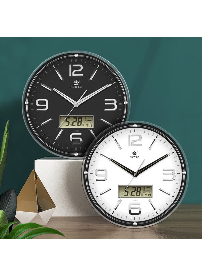 Power Clock New Model Ba Luminous Wall Clock, Living Room Calendar, Quiet Wall-mounted Quartz Clock (diameter 44cm) - Image 3