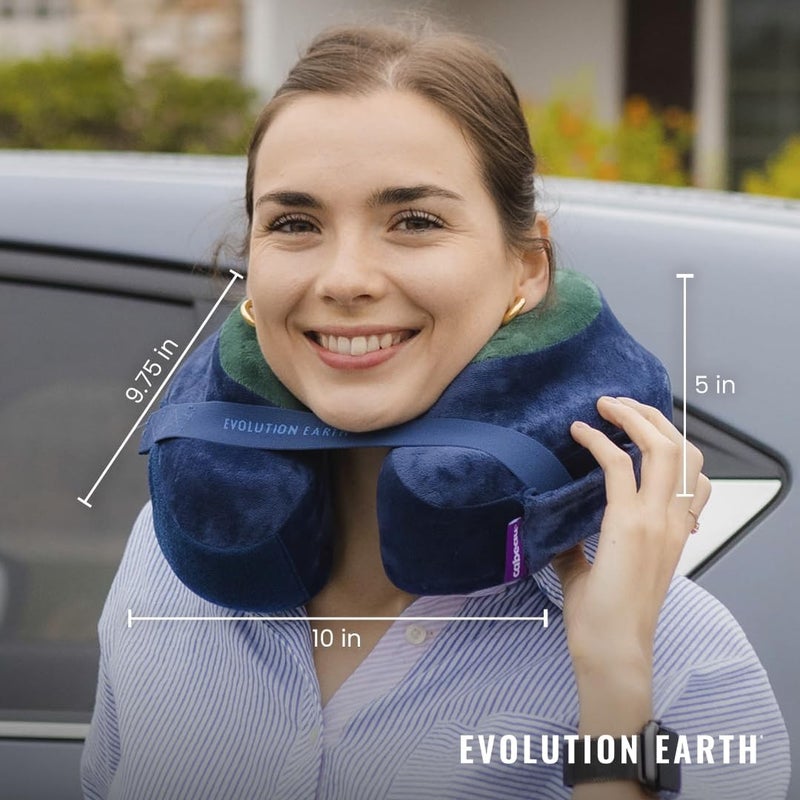 Cabeau Evolution Earth Memory Foam Travel Neck Pillow - The Best Travel Pillow with 360 Head, Neck and Chin Support (Fire), grey, Fire - Image 5