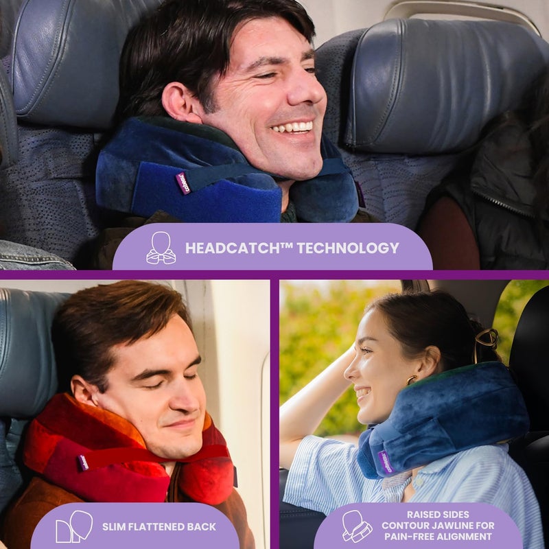 Cabeau Evolution Earth Memory Foam Travel Neck Pillow - The Best Travel Pillow with 360 Head, Neck and Chin Support (Fire), grey, Fire - Image 4