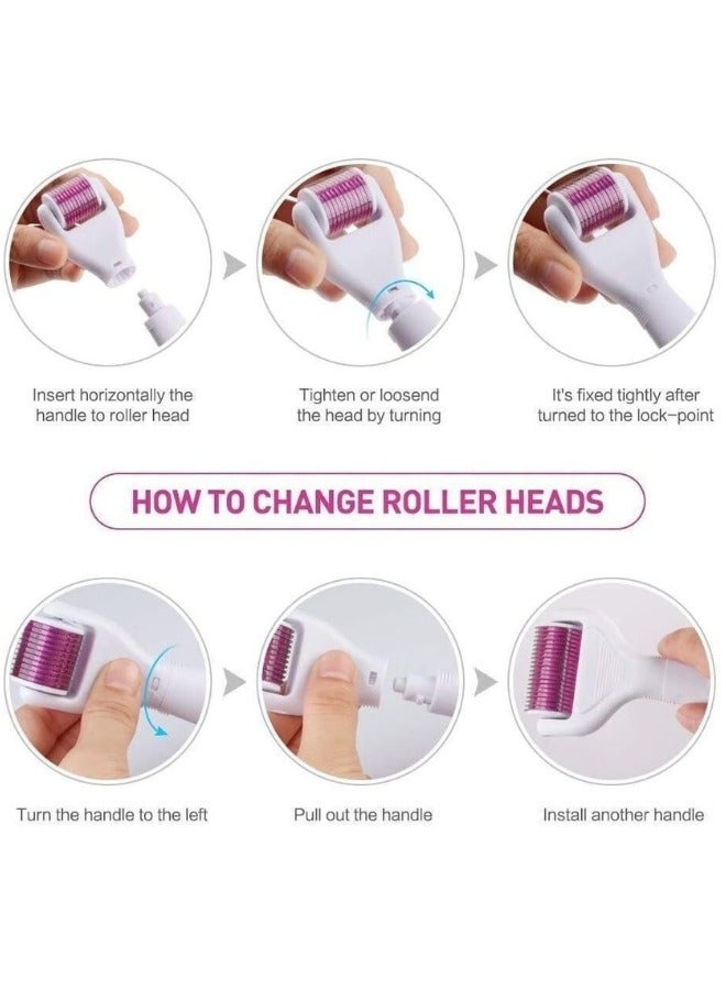 4 in 1 Derma Roller Kit for Complete Skin Care, Microneedling Roller Titanium for Women and Men Skincare (Red/White) - Image 4