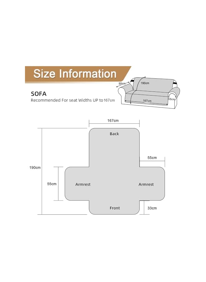 The Bros غطاء أريكة قابل للعكس، غطاء أريكة مقاوم للماء مع أحزمة مرنة غير قابلة للانزلاق، واقي أريكة مبطن للحيوانات الأليفة والأطفال، قابل للغسل - Image 2