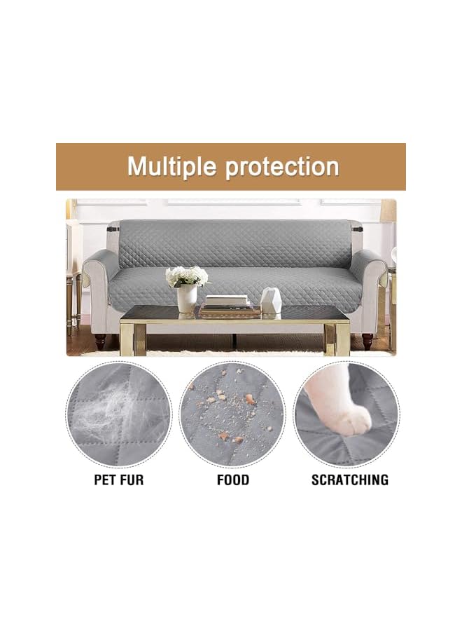 The Bros غطاء أريكة قابل للعكس، غطاء أريكة مقاوم للماء مع أحزمة مرنة غير قابلة للانزلاق، واقي أريكة مبطن للحيوانات الأليفة والأطفال، قابل للغسل - Image 4