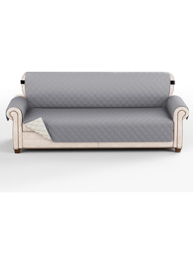 The Bros غطاء أريكة قابل للعكس، غطاء أريكة مقاوم للماء مع أحزمة مرنة غير قابلة للانزلاق، واقي أريكة مبطن للحيوانات الأليفة والأطفال، قابل للغسل - Image 1