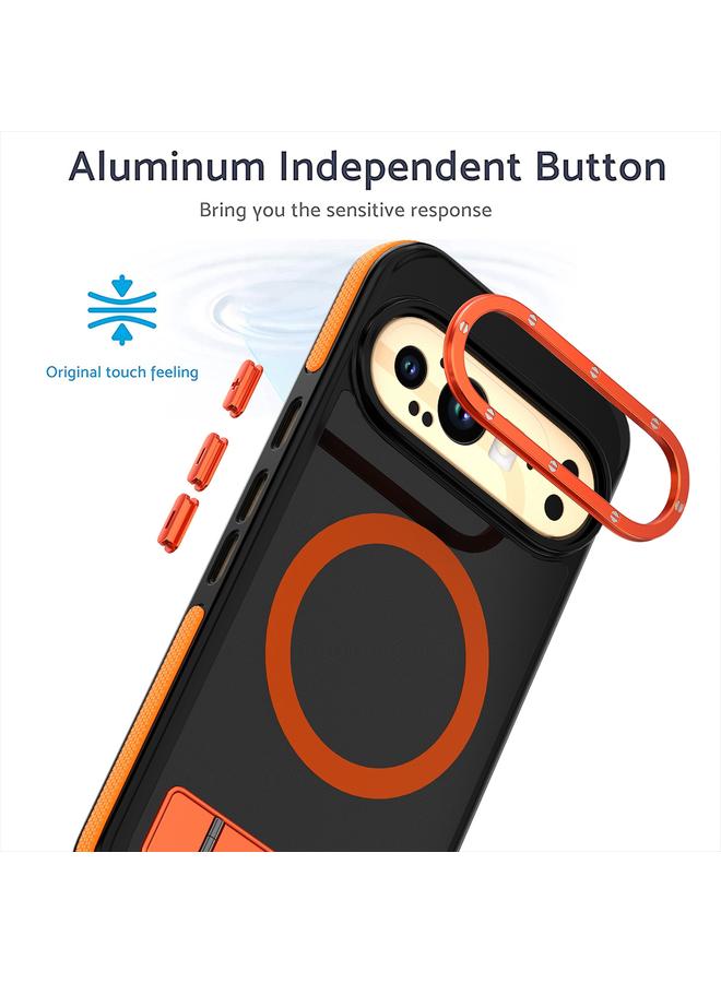 اس-توب جراب لهاتف Google Pixel 9 / 9 Pro، جراب هاتف Magsafe ثنائي اللون بملمس الجلد مع حامل - Image 3