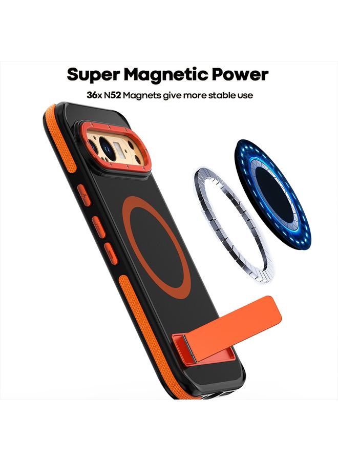 اس-توب جراب لهاتف Google Pixel 9 / 9 Pro، جراب هاتف Magsafe ثنائي اللون بملمس الجلد مع حامل - Image 5