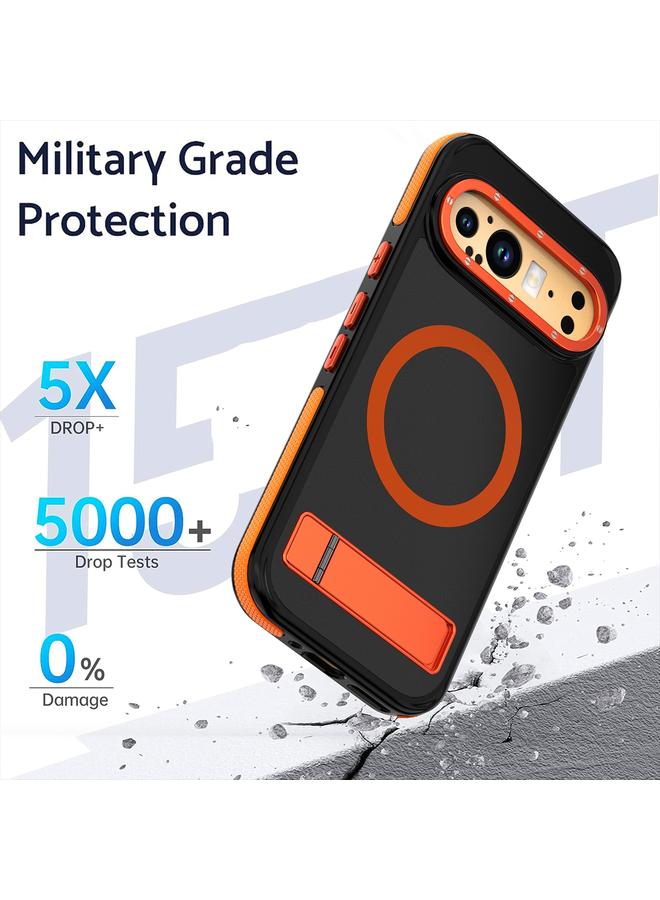 اس-توب جراب لهاتف Google Pixel 9 / 9 Pro، جراب هاتف Magsafe ثنائي اللون بملمس الجلد مع حامل - Image 2