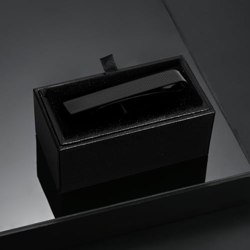 Wynameleri Tie Pin Tie Clip For Men and Boys Matte Frosted Finish Black in Gift Box - Image 5