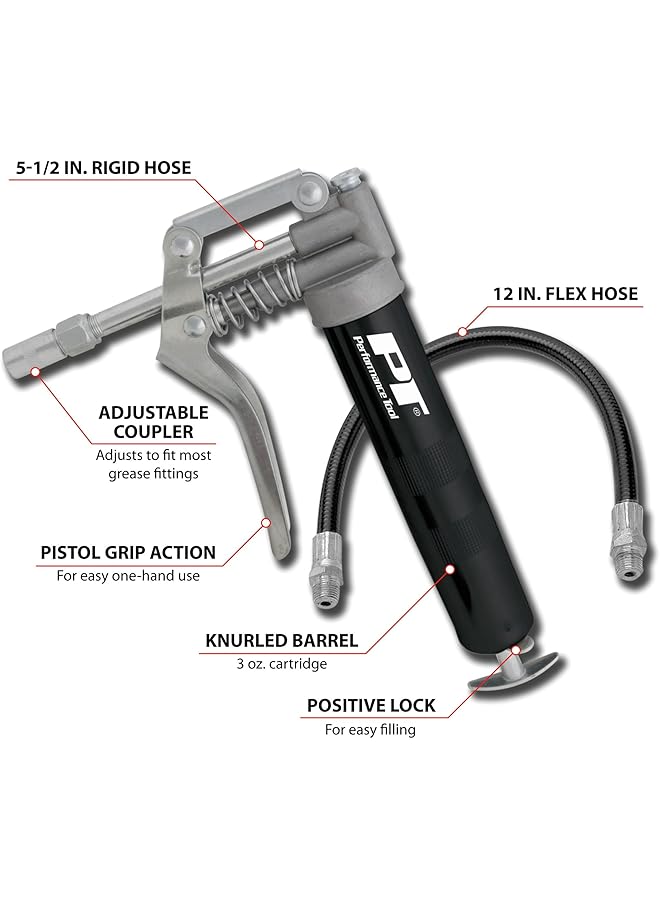 Performance Tool W54198 3Oz Grease Gun W/Flex Hose - Image 2