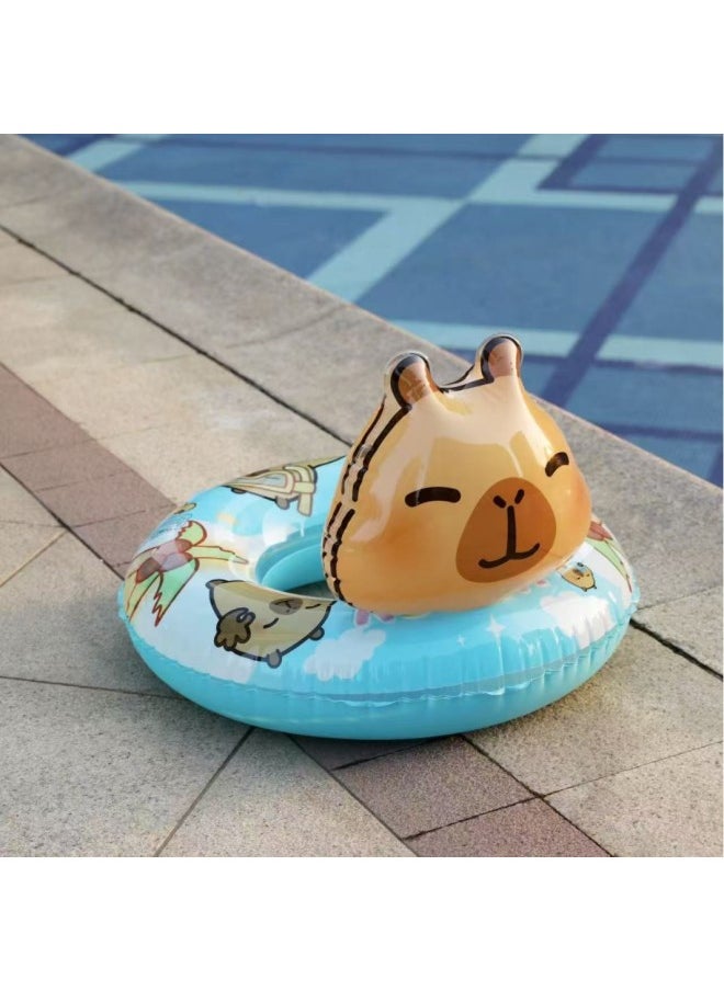 Generic - Kidsren's Cartoon Inflatable Armpit Ring For Men And Women Cute Shape Swimming Ring Beginner Water Auxiliary Toy-The Outer Diameter After Inflation:Specification 70 # The Outer Diameter Is About 58CM After Inflating And The Inner Diameter Is About 26CM-Inner Diameter After Inflating:Cinnamon Dog With Handle - Image 1