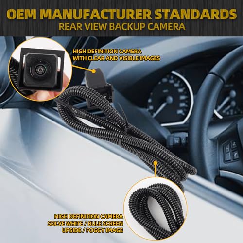 Dasbecan Backup Camera Compatible with 2007-2018 Jeep Wrangler JK Spare Tire Mount Rear View Reverse Camera, Adjustable Bracket, Removable Guidelines with OEM Monitor Adapter Heavy-Duty Metal Housing - Image 3