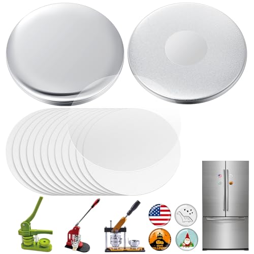 Tellegloww 12 Sets Magnet Button Maker 2.25 Inches/ 58 mm (Approx. 2-1/4 Inch) Metal Fridge Magnet Supplies Round Badge Pin Button Parts for Fridge Office Locker Whiteboard, Machine Not Included - Image 1