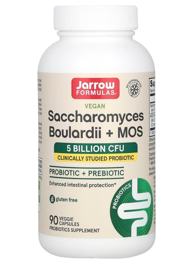 jarrow formulas Vegan Saccharomyces Boulardii + MOS 5 Billion CFU 90 Veggie Capsules