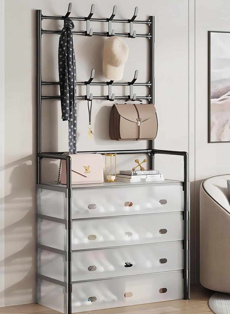 DubaiGallery Multi-layer Shoe and Hat Rack - Easy Assembly, Economical Dustproof Storage, Space-Saving Hanging Closet Organizer for Bedroom, Dorm, and Entryway - Image 1