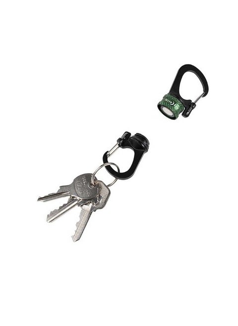 Nite Ize SlideLock 360° Magnetic Locking Dual Carabiner, Twist-to-Lock Collar for Separating Keys, Olive