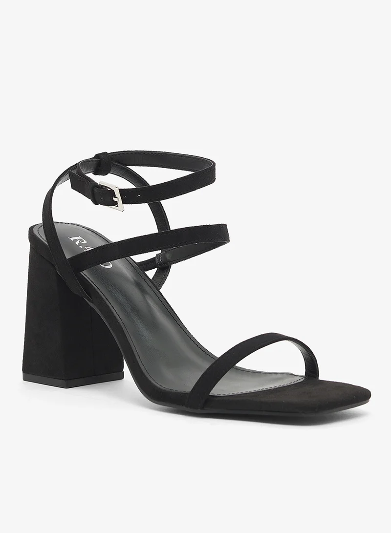 RAID Faux Suede Block Heel Strappy Sandals