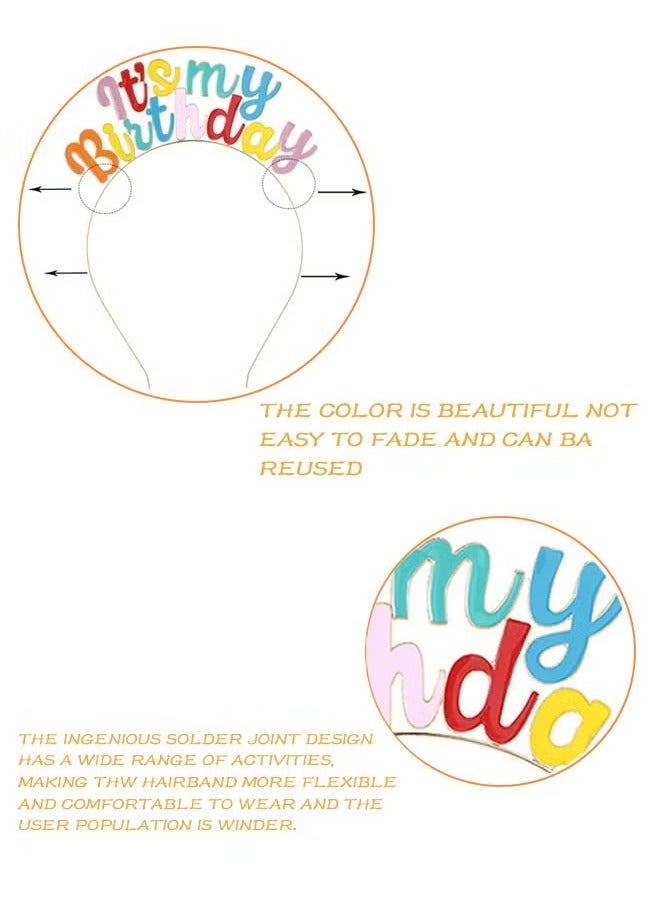 Birthday Girl Sash & Headband Set, Birthday Crowns for Girl, IT'S MY BIRTHDAY Headband & ITS MY BIRTHDAY Sash for Women, Birthday Headband for Women Parties Favors Gift (Multicolor) - Image 3