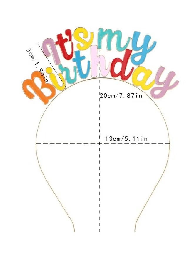 Birthday Girl Sash & Headband Set, Birthday Crowns for Girl, IT'S MY BIRTHDAY Headband & ITS MY BIRTHDAY Sash for Women, Birthday Headband for Women Parties Favors Gift (Multicolor) - Image 4