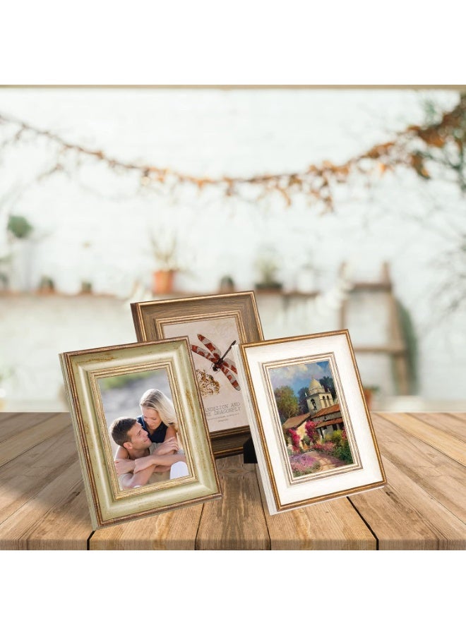 NANAO طقم إطارات صور ريفية 3 عبوات بحجم 4x6 بوصة، إطار بلاستيكي متآكل للتعليق على الحائط أو العرض على الطاولة - Image 3