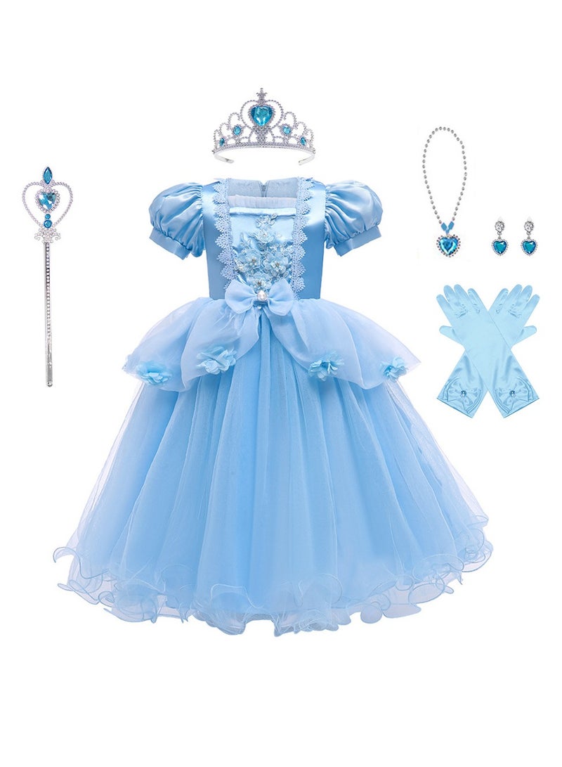 Bluejw Cinderella Princess Dress Costume For Girls Kids Dress Up With Accessories Birthday Party Cosplay Outfits - Image 1