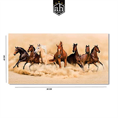 AH Decals Wall Décor Sticker Inpirational Home Vastu 7 Running Horses Poster for Living Bed Room Office Space PVC Vinyl (Size - 16 X 32 Inches/ 40 cm X 80 cm) - Image 4