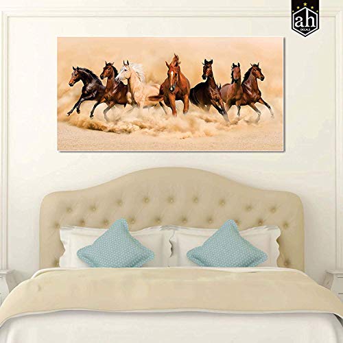 AH Decals Wall Décor Sticker Inpirational Home Vastu 7 Running Horses Poster for Living Bed Room Office Space PVC Vinyl (Size - 16 X 32 Inches/ 40 cm X 80 cm) - Image 3