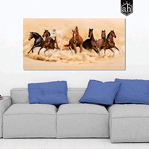 AH Decals Wall Décor Sticker Inpirational Home Vastu 7 Running Horses Poster for Living Bed Room Office Space PVC Vinyl (Size - 16 X 32 Inches/ 40 cm X 80 cm) - Image 2