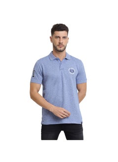 Van Heusen Van Heusen Men Sport Varsity Inspired Polo Regular Fit T-Shirt-100% Combed Cotton-Short Sleeve, Dual Coloured Collar_70017_Sky Bluejaspee_L  - Image 1