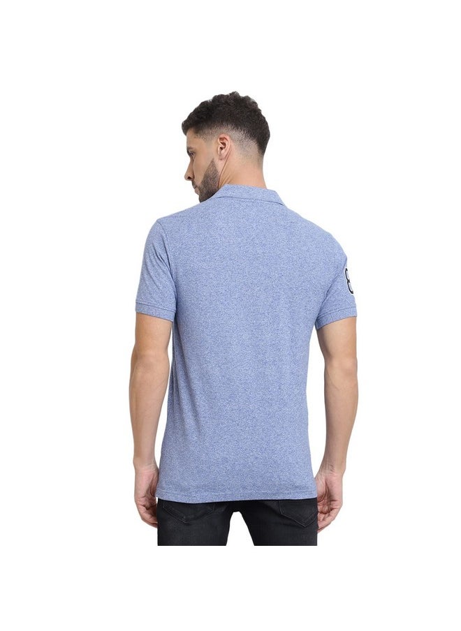 فان هيوزن تي شيرت بولو رياضي رجالي من Van Heusen مستوحى من فريق الجامعة بقصّة عادية - 100% قطن ممشط - أكمام قصيرة، ياقة بلونين - 70017 - أزرق سماوي - Jaspee - مقاس كبير  - Image 3