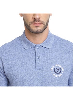 Van Heusen Van Heusen Men Sport Varsity Inspired Polo Regular Fit T-Shirt-100% Combed Cotton-Short Sleeve, Dual Coloured Collar_70017_Sky Bluejaspee_L  - Image 5