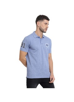Van Heusen Van Heusen Men Sport Varsity Inspired Polo Regular Fit T-Shirt-100% Combed Cotton-Short Sleeve, Dual Coloured Collar_70017_Sky Bluejaspee_L  - Image 2