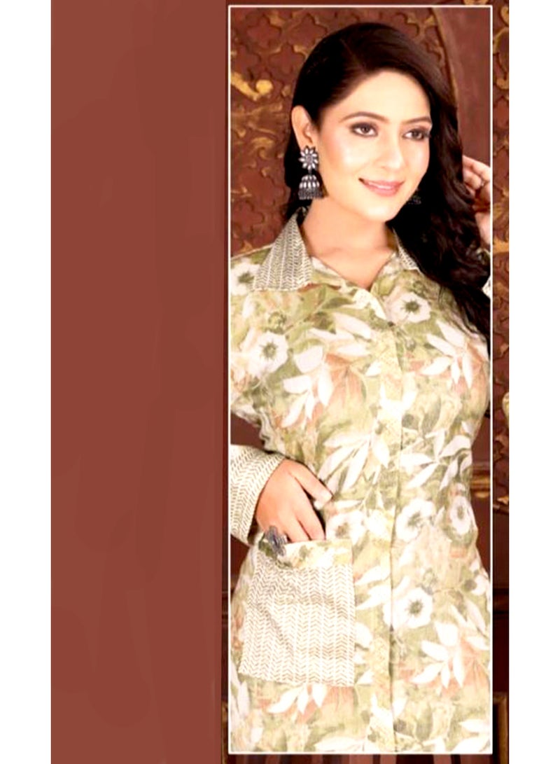 زينة فستان جلابية نسائي طويل فاخر من نسيج الحرير الصناعي - بأكمام كاملة وتنورة واسعة - طبعة مزخرفة بلمعان - للمناسبات - Image 2