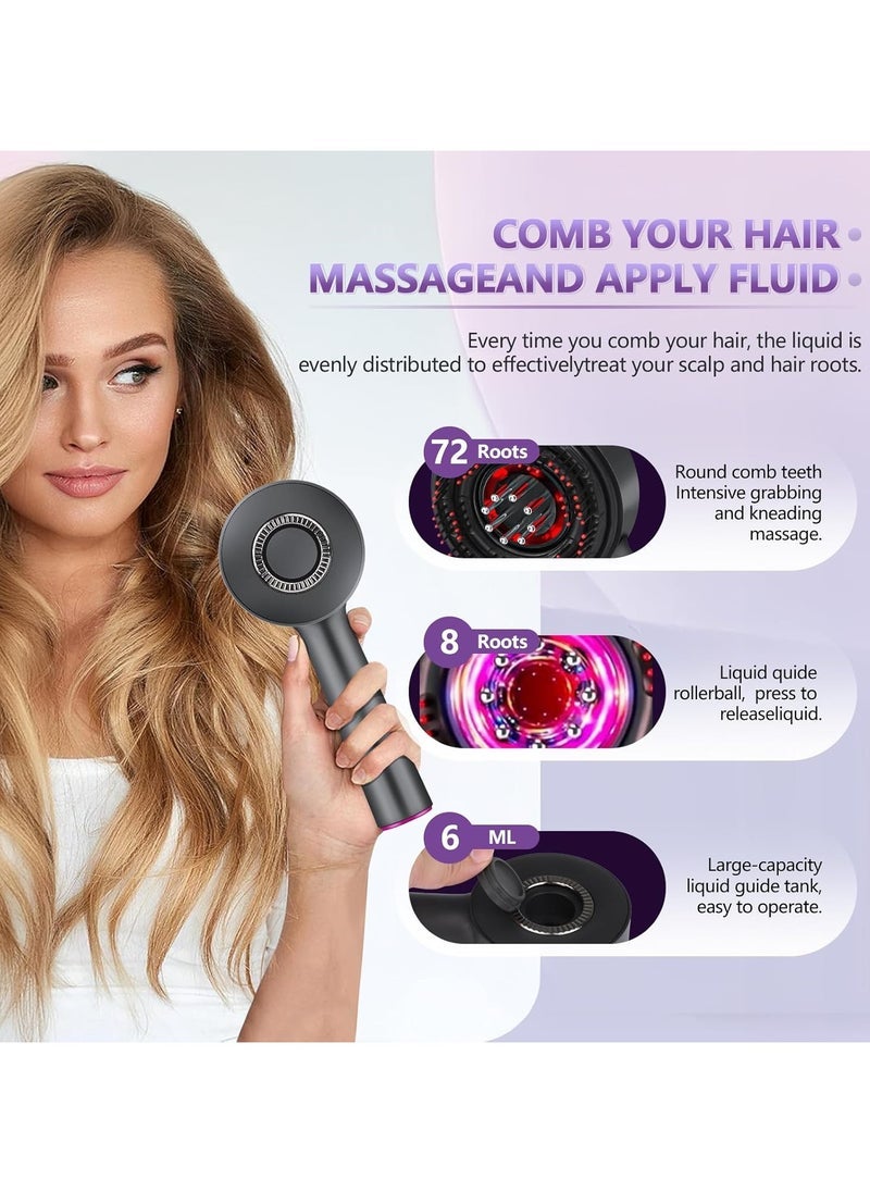 ELTRAZONE 3-in-1 Hair Oil Applicator & Electric Scalp Massager – IPX7 Waterproof Hair Scrubber Brush for Hair Growth & Relaxation, Deep Cleaning Scalp Massage Tool, Rechargeable Head Massager for Home, Travel & Gifting – Black - Image 2