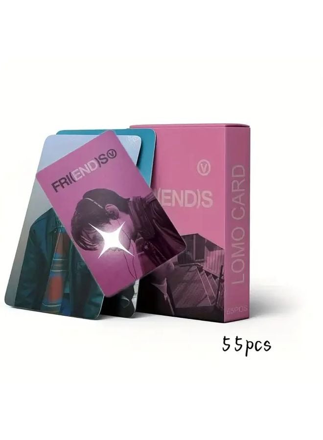 55 قطعة بطاقات لومو خشبية مطبوعة ملونًا من الوجهين، تذكارات جمع لمناسبات عيد الميلاد والتحصيل الدراسي كهدايا - Image 1