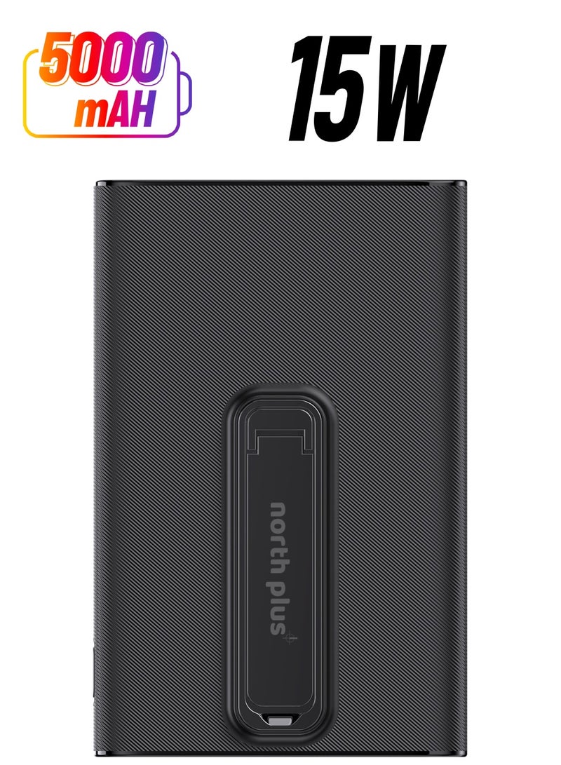 North Plus UltraMag J5 5000mAh Wireless Fast Charging Power Bank – MagSafe Compatible & Portuguese Designed Portable External Battery with 15W Wireless, USB Output & Type-C Input for Smartphones & Devices - Image 1
