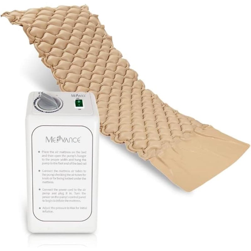 MedVance Premium Alternating Air Pressure Mattress Pad with Ultra Quiet Alternating Pump  Pressure Sore and Ulcer Prevention and Relief  Use on Medical Hospital or Standard Bed