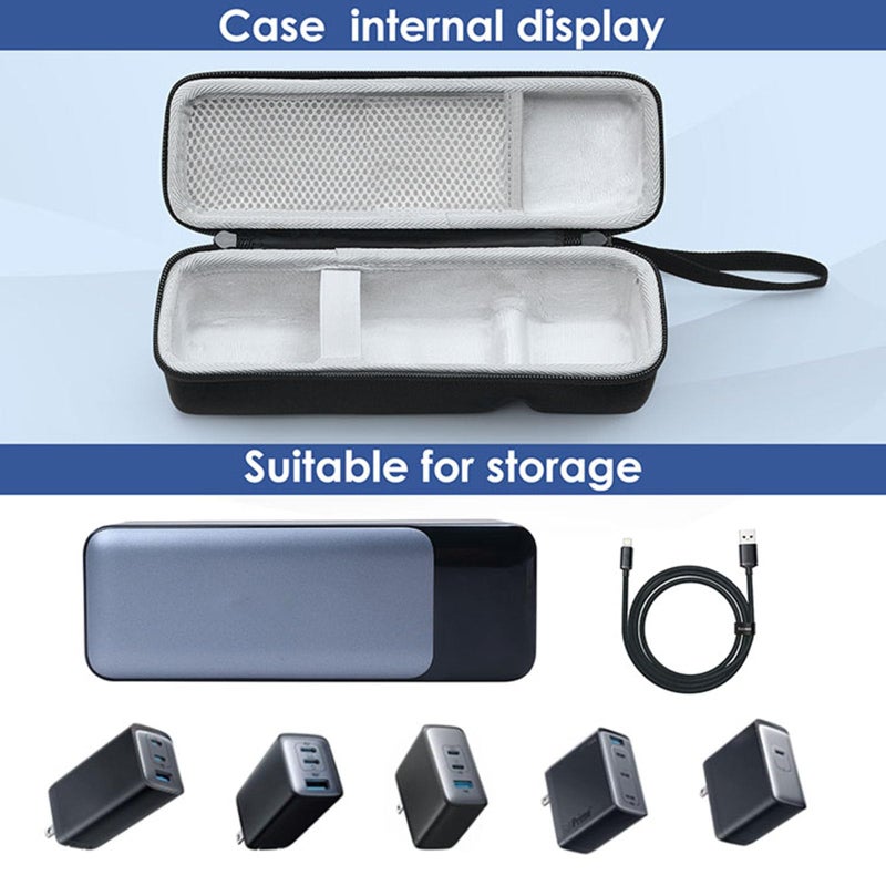 Waterproof EVA Hard Case for Power Bank, Portable Storage Bag with Two Compartments and Shoulder Strap - Image 2