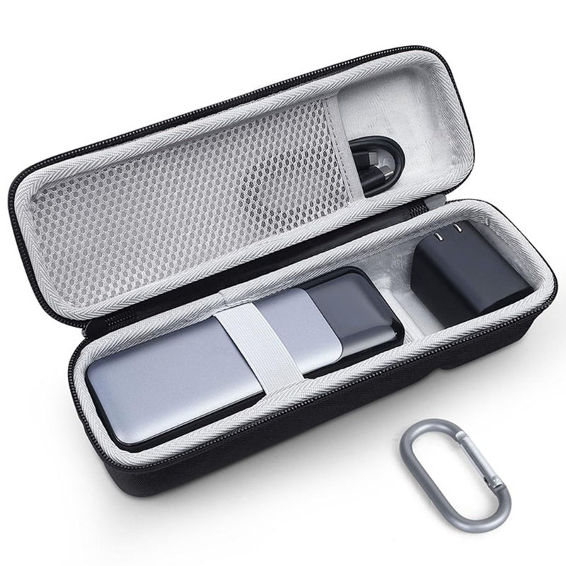 Waterproof EVA Hard Case for Power Bank, Portable Storage Bag with Two Compartments and Shoulder Strap - Image 1