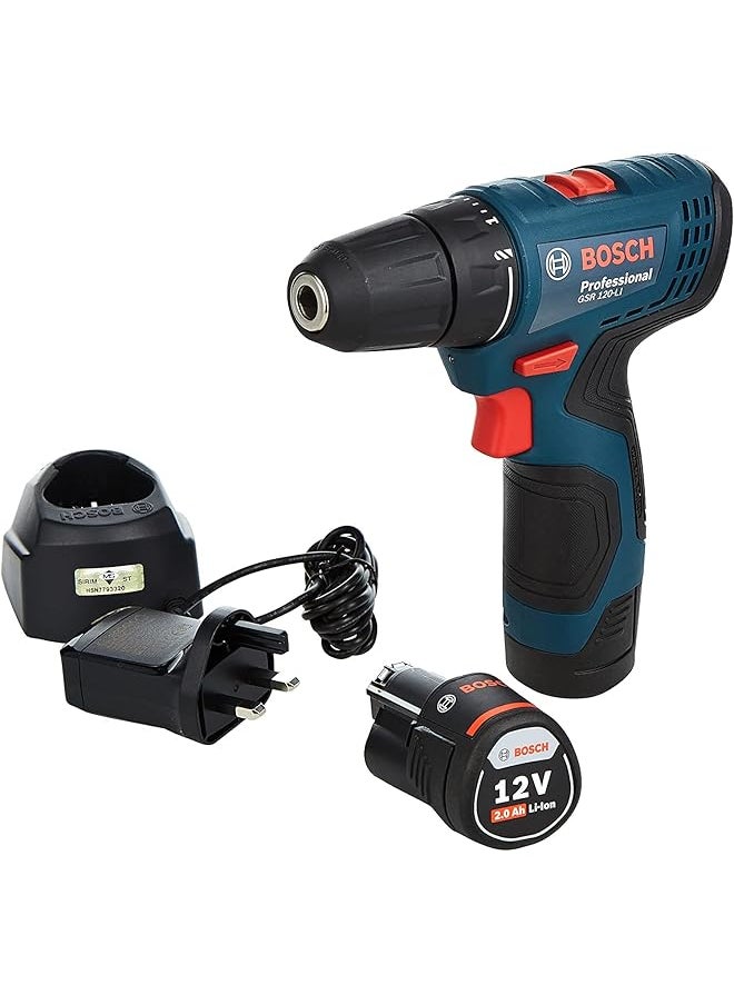 Gsr 120 Li Cordless Drill Driver 12 Volt Lithium Ion Battery Type 1500 Rpm High Powered 2 In 1 For Less 2 Speed Gearbox Enables High Productivity And Excellent Torque