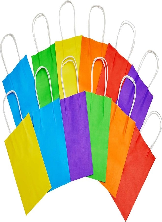 SUNCOLOR 12-Pack 8" Rainbow Gift Bags with Handles - Small Party Favor Bags for Birthday, Wedding, Holiday, and Events - Image 5