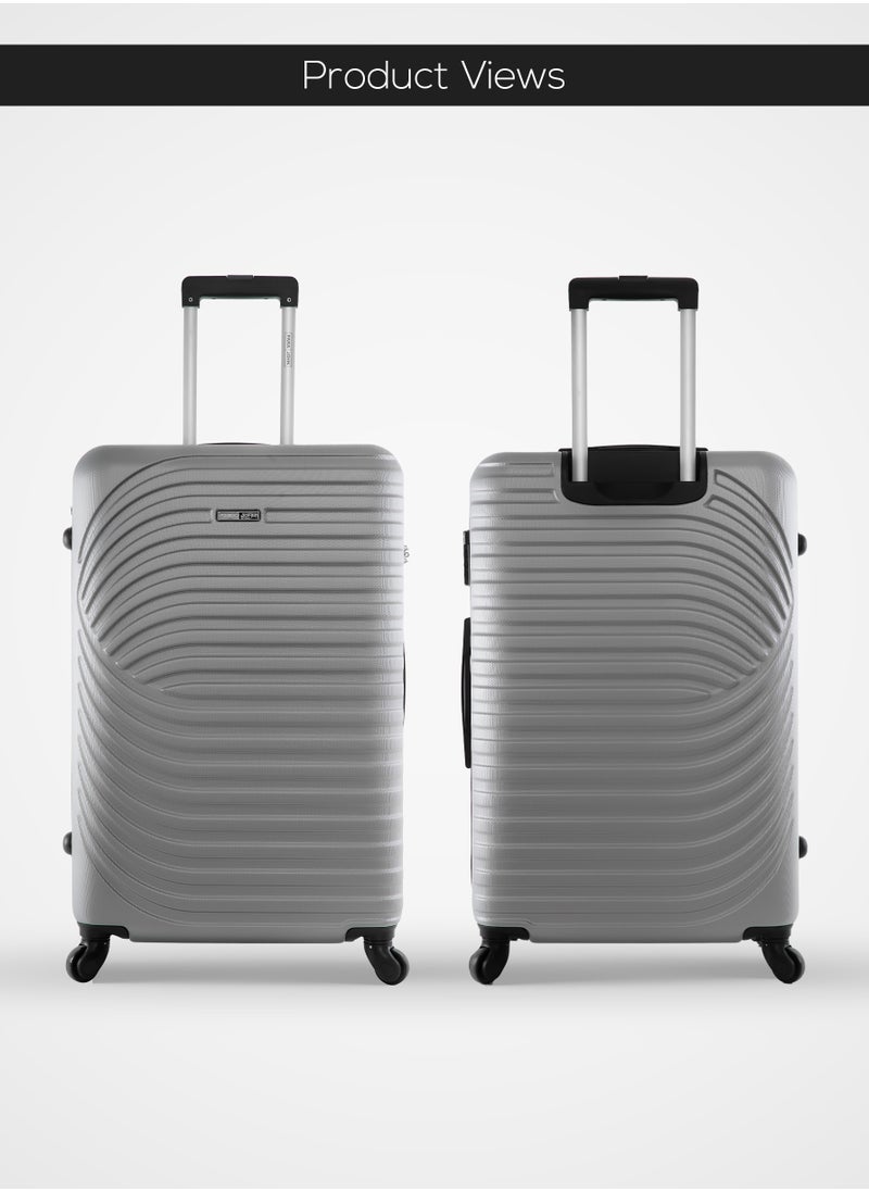 PARAJOHN - Sparkle ABS Hardside Spinner Check In Large Luggage Trolley 28 Inch Silver - Image 1