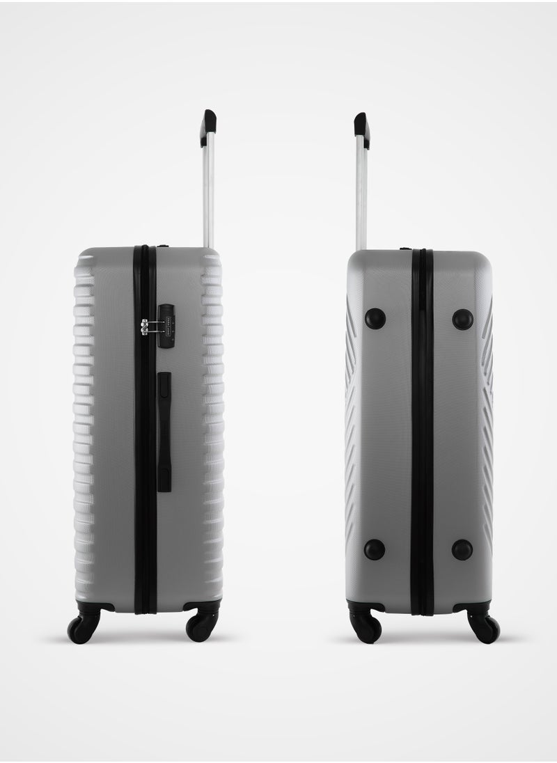 PARAJOHN - Sparkle ABS Hardside Spinner Check In Large Luggage Trolley 28 Inch Silver - Image 1