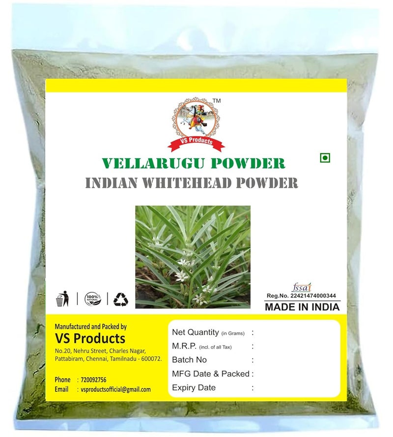 VS Products Vellarugu Powder 900g Chotta Chirayata Indian Whitehead Arka Powder Pack of 9 X 100g - Image 1