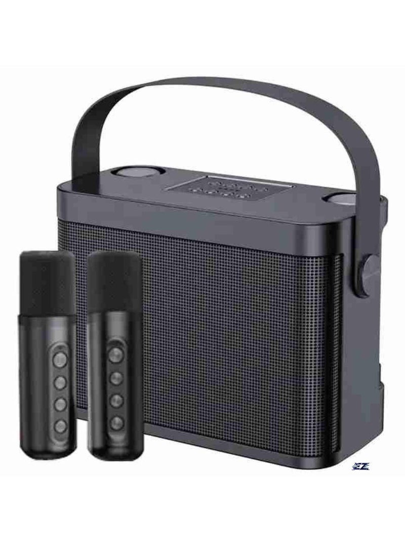 ELTRAZONE Karaoke Machine with 2 Wireless Microphones – Portable 60W Bluetooth Speaker for Adults & Kids, Perfect for Parties, Events, Weddings, Meetings, & Home Entertainment – Black - Image 1