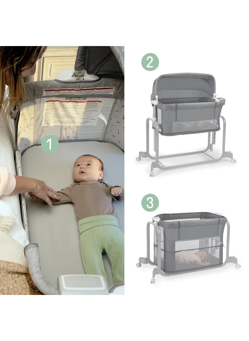 ingenuity Ingenuity Dream Hero Starlight 3in1 CoSleeping Bassinet and Crib  Lume Grey Unisex Newborn to 12 Months  - Image 4