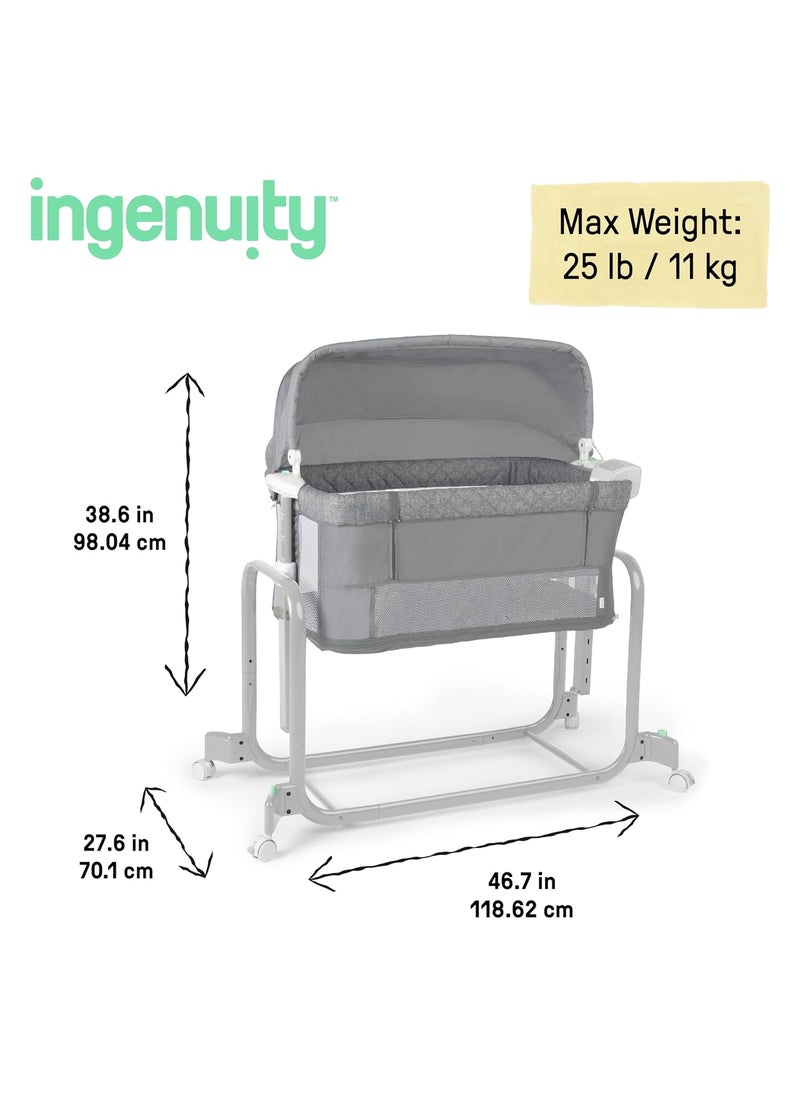 ingenuity Ingenuity Dream Hero Starlight 3in1 CoSleeping Bassinet and Crib  Lume Grey Unisex Newborn to 12 Months  - Image 3