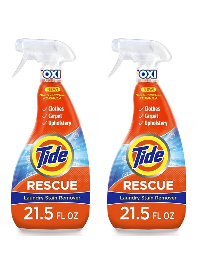 Tide Laundry Stain Remover with Oxi, Rescue Clothes, Upholstery, Carpet and more from Tough Stains, Stain Treater, 21.5 Fl Oz (Pack of 2) - Image 1