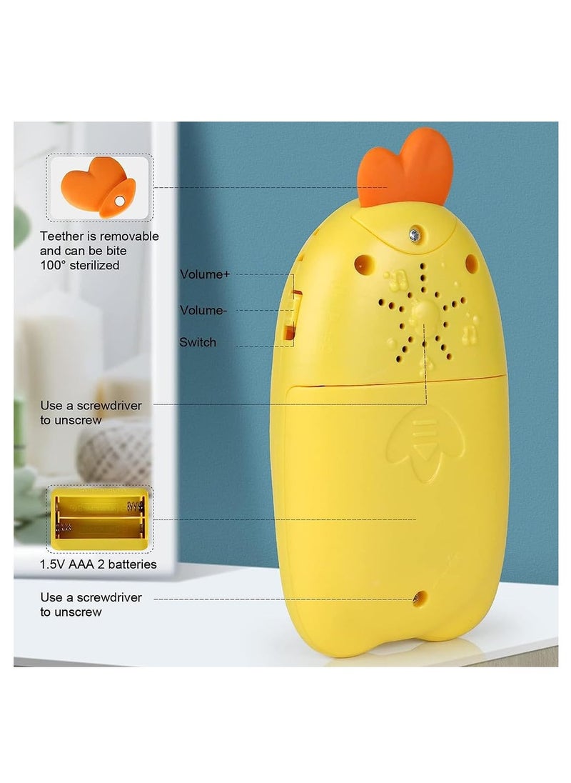 Bebiland Baby Cell Phone Toys with Music and Sound, Silicone Pretend Touch Mobile Phone Toy, Preschool Birthday Gift for Girl Boy 18+ Months (Yellow)  - Image 3